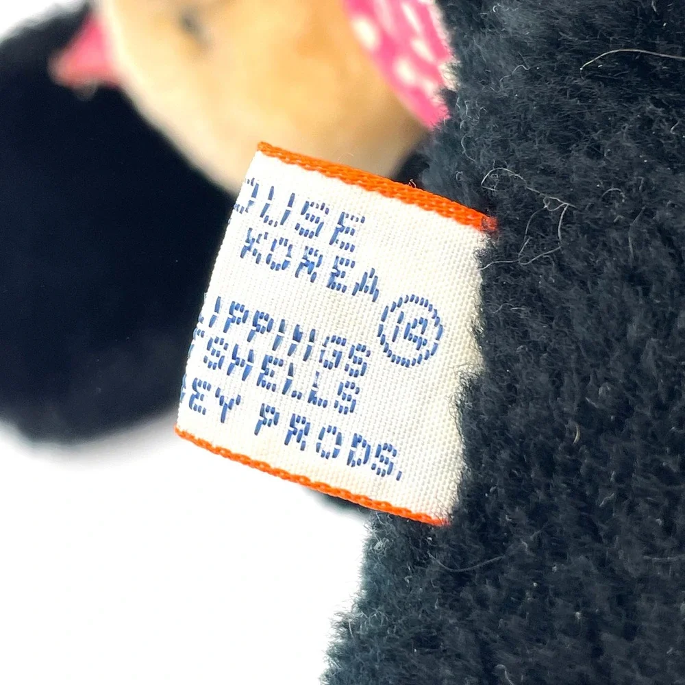 Disney Minnie Mouse Plush Kids Small Black Good Vintage Polka Dot Googly Eyes